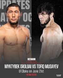 MMA Match Preview: Tofiq Musayev (22-5-0) vs. Myktybek Orolbai (13-2-1)