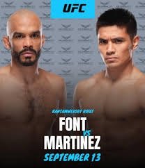 MMA Match Preview: Rob Font (22-8-0) vs. David Martinez (12-1-0)