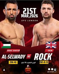 UFC London MMA Match Preview: Abdul-Kareem Al-Selwady (15-4-0) vs. Shem Rock (12-2-1)
